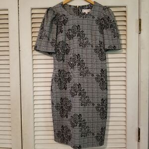 Nanette Lepore B/W Plaid + Floral Dress 6